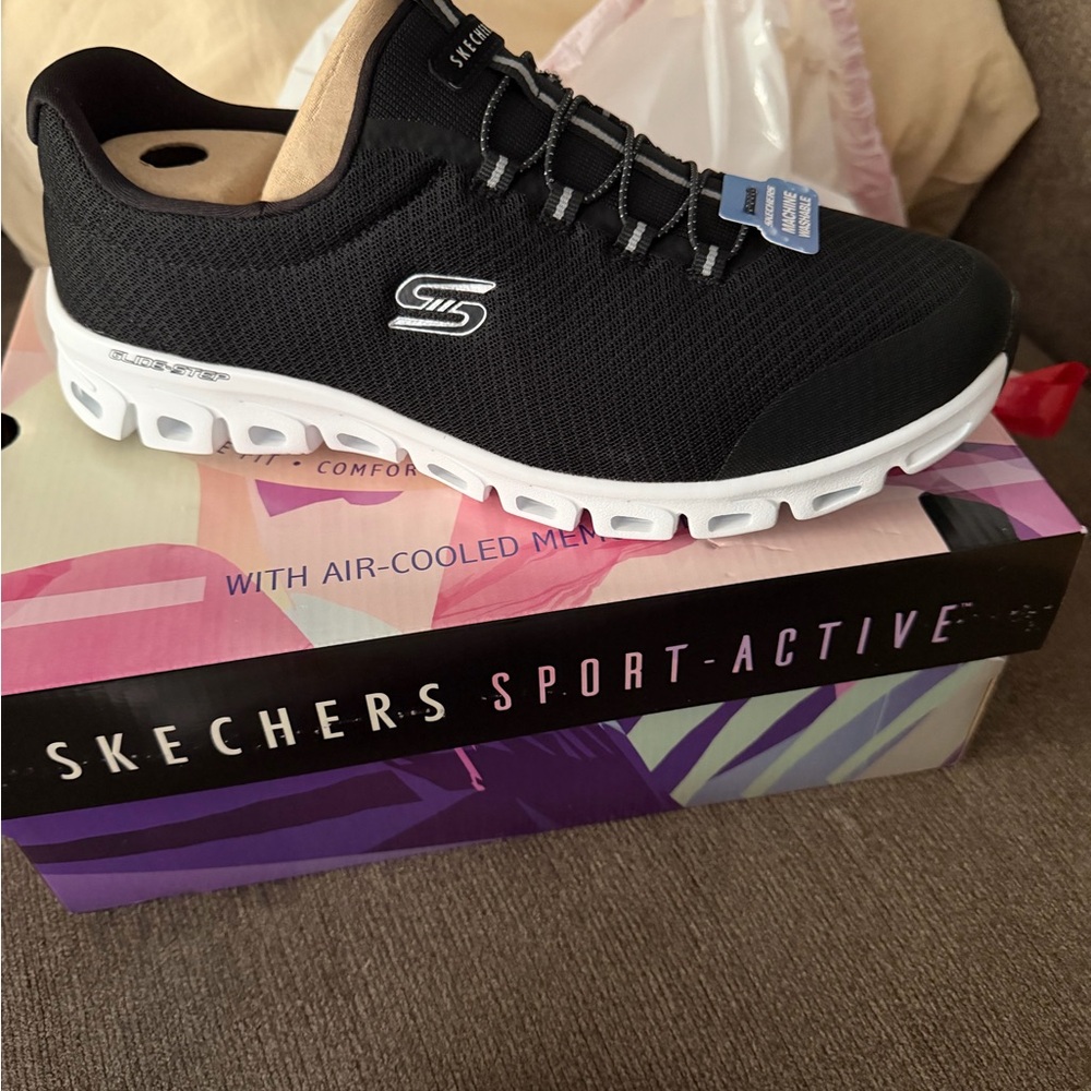 Skechers Black and White Sport-Active Sneakers